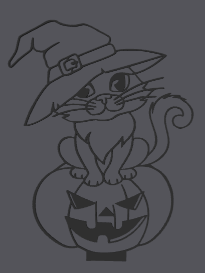 Halloween Cat Art + Stand