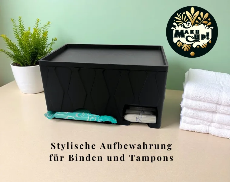 Maku Up! Binden & Tampon Organizer | Moderne Periodenbox aus PLA | Hygienebox