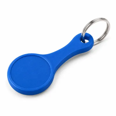 Gestaltungsbeispiel: Einkaufswagenchip mit Schlüsselring.