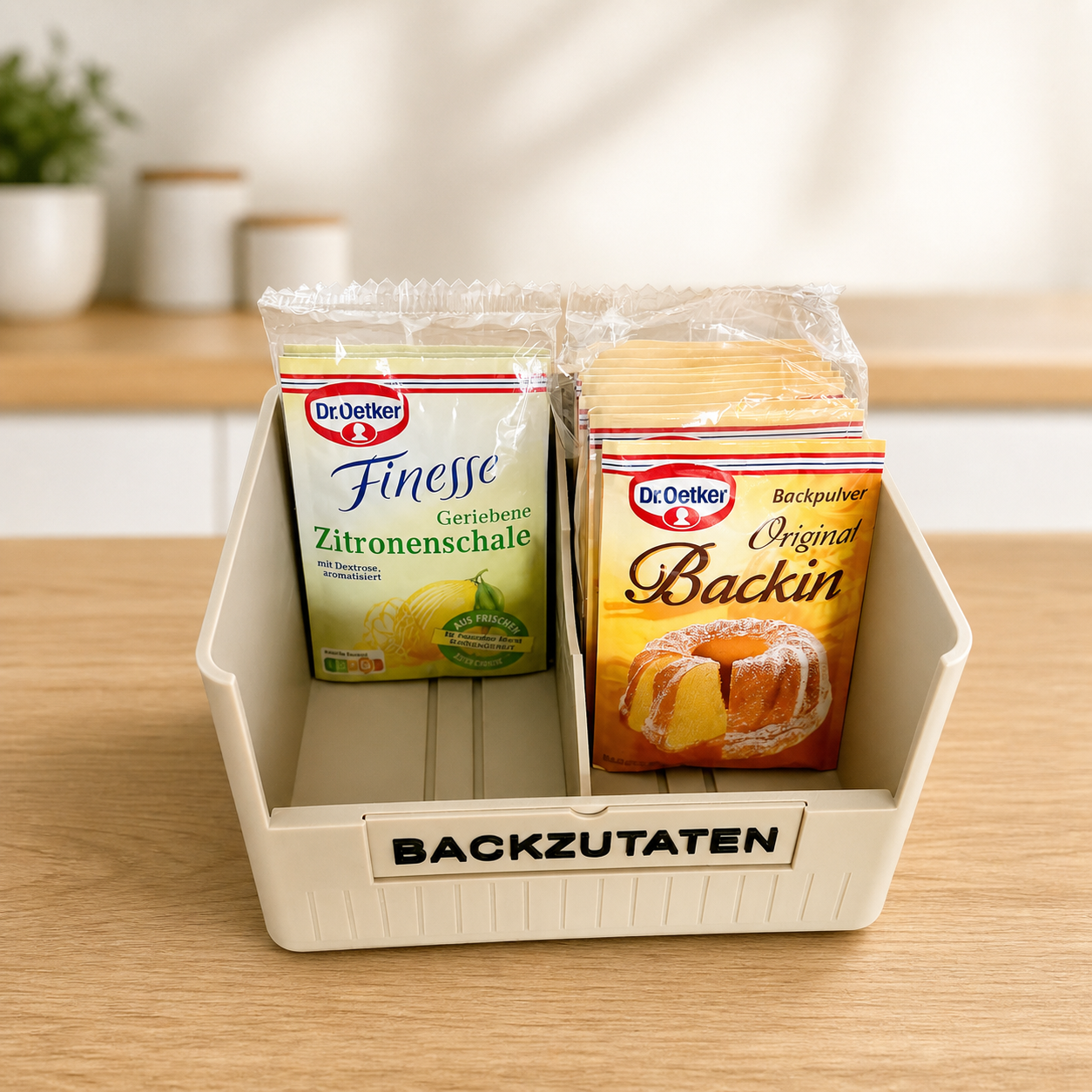 Flexibler Backzutaten Organizer mit Trennwand | Küchen Organizer für Tütchen | 3