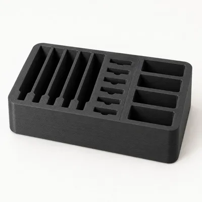 Gestaltungsbeispiel: USB-, SD- und microSD-Organizer für den Schreibtisch.