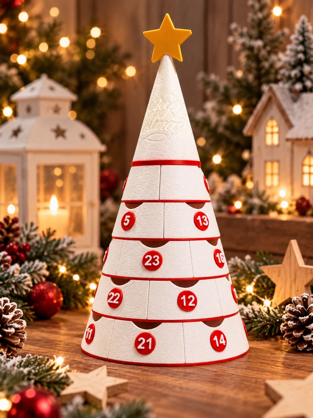 Weihnachtsbaum Adventskalender mit 24 Schubladen | 3D-Druck | LED-beleuchtbare W, Bild 1 von 6